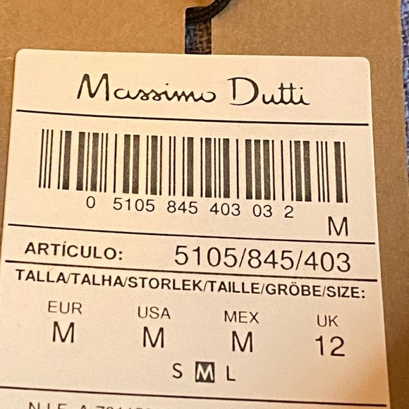 NWT. Massimo Dutti Sky Blue Ombre 100% Cotton V-neck Rustic Shirt. Size M. - Picture 8 of 11